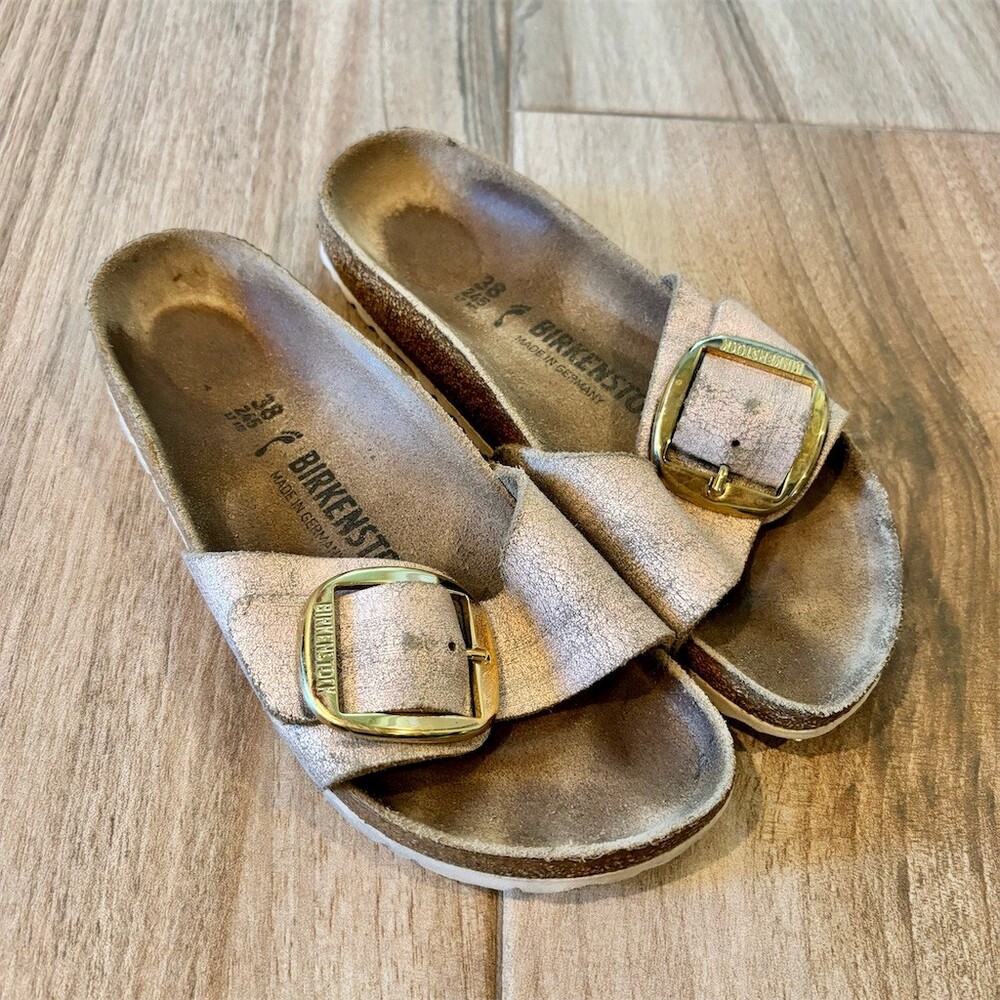 Birkenstock Madrid Big Buckle Womens Slide Sandals Beige Size 7 EU 38